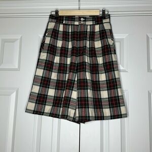 Vintage Giorgio Sant Angelo Plaid 100% Pure Wool Shorts Culotte Sz8